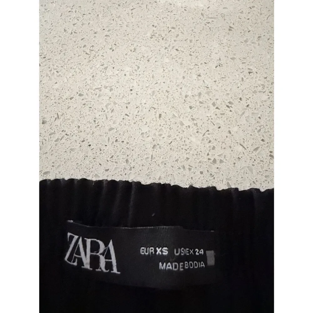 Zara High Waisted Black Pants Cropped Dressy Casual XS